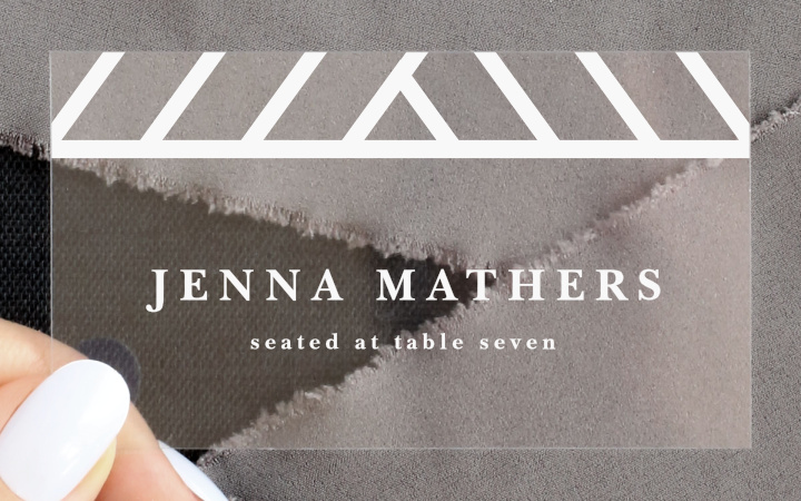 Modern Overlap Clear Place Cards