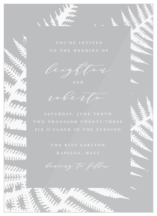 Love Fern Clear Wedding Invitations