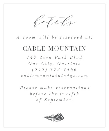 Love Fern Accommodation Cards