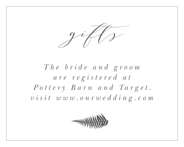 Love Fern Registry Cards