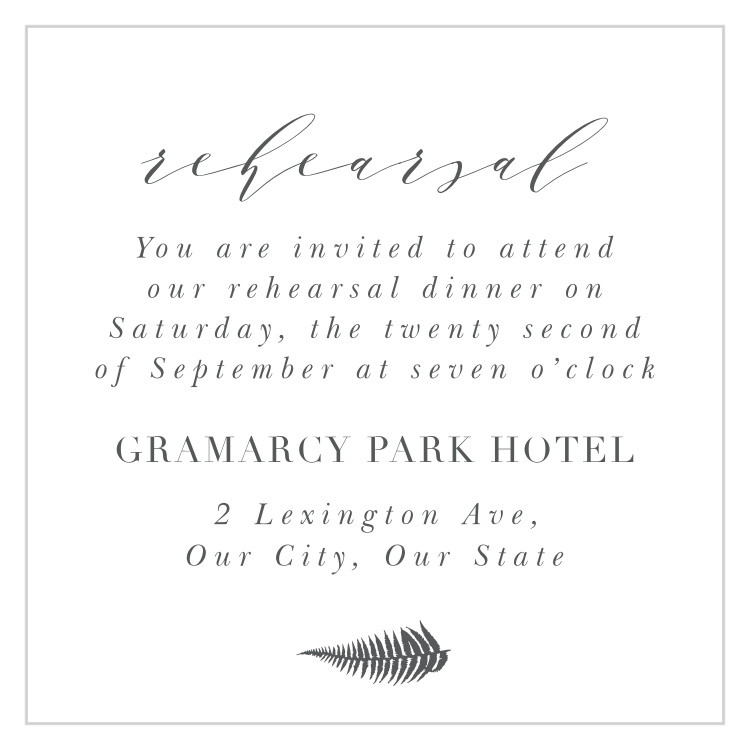 Love Fern Rehearsal Cards