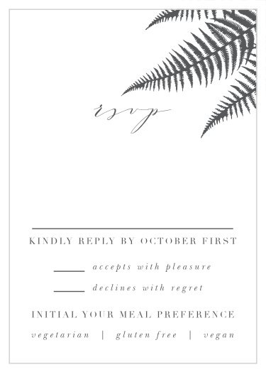 Get a headcount of all that plan to attend your wedding with our Love Fern Response Cards. 