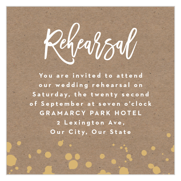 Classic Kraft Rehearsal Cards