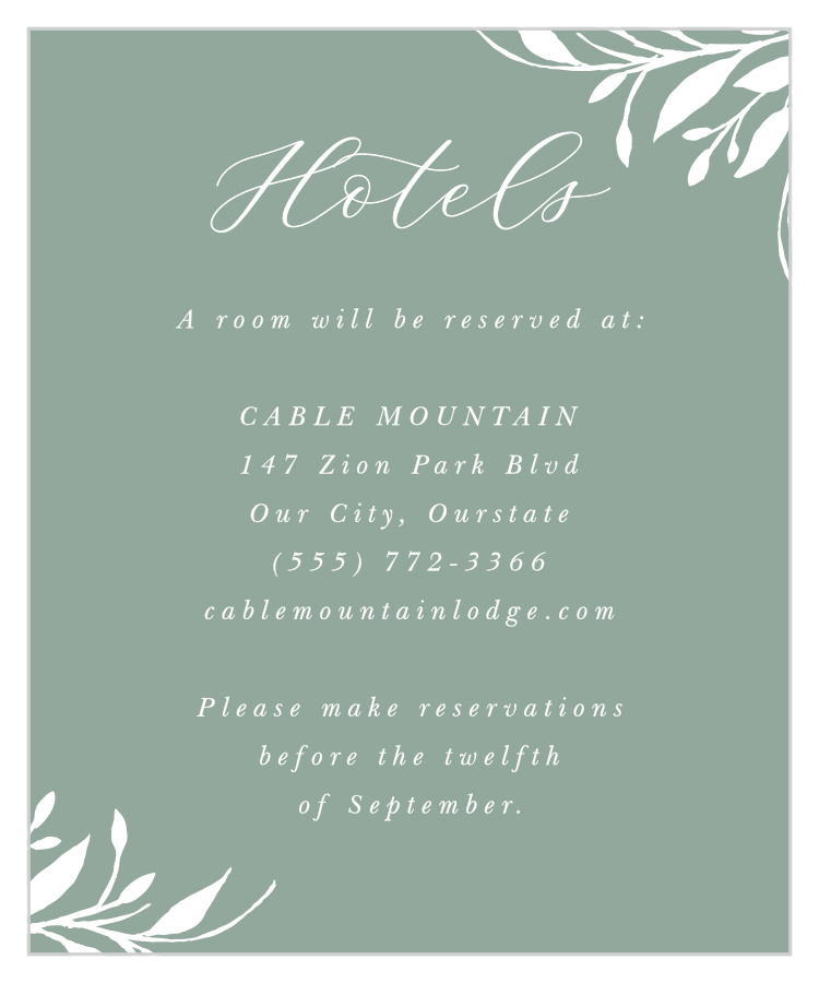 Rustic Sketch Accommodation Cards