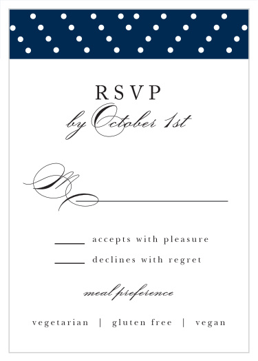 Easily gather your guest list by sending out our Criss Cross Response Cards!