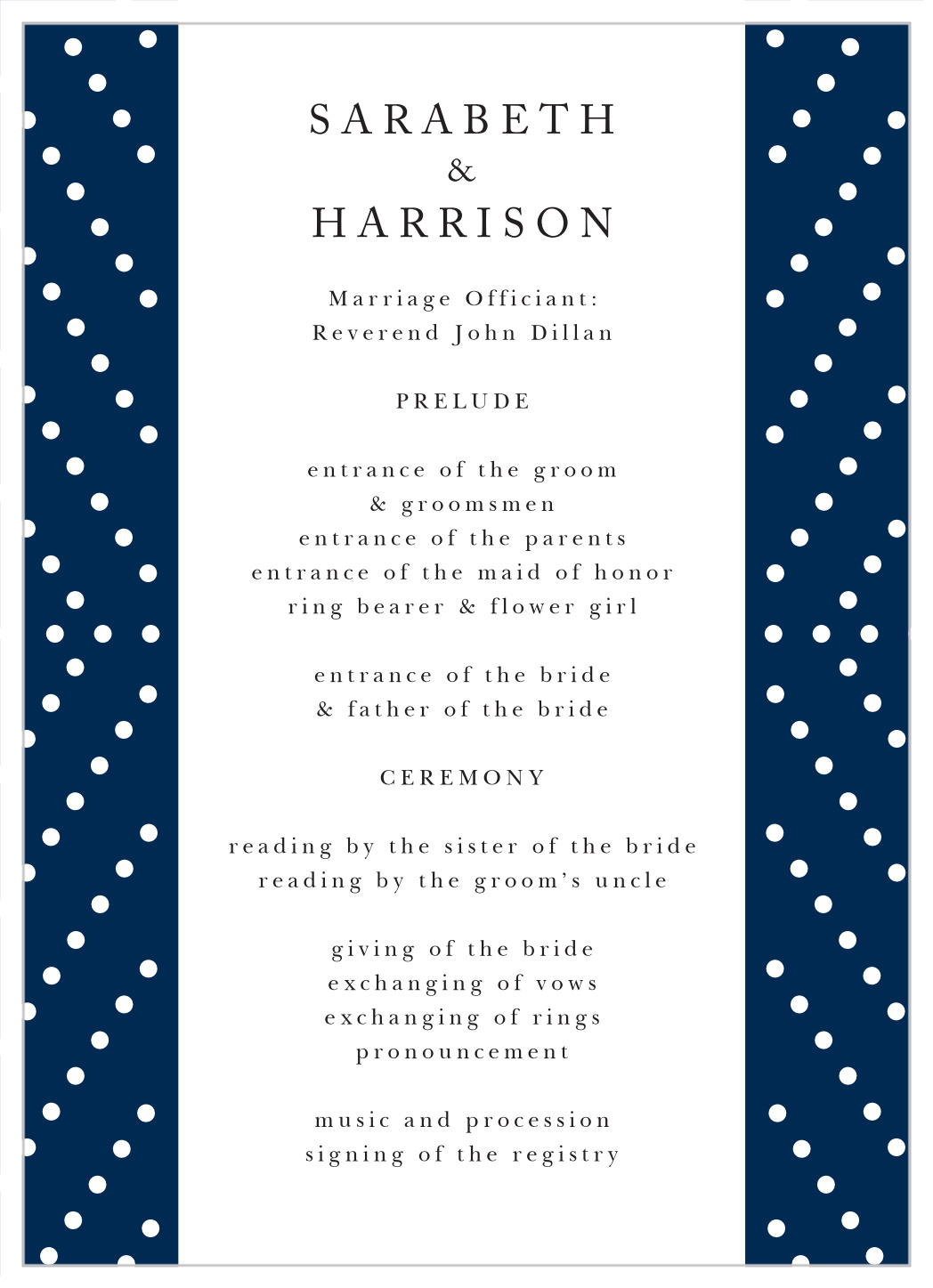 Criss Cross Wedding Programs