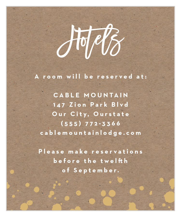 Classic Kraft Accommodation Cards