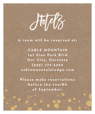 Classic Kraft Accommodation Cards