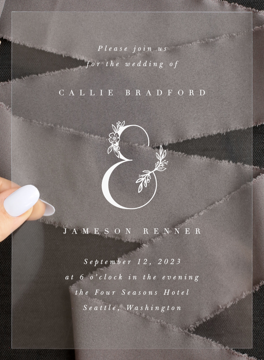 Mallow Ampersand Clear Wedding Invitations