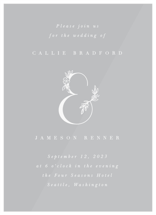 Mallow Ampersand Clear Wedding Invitations