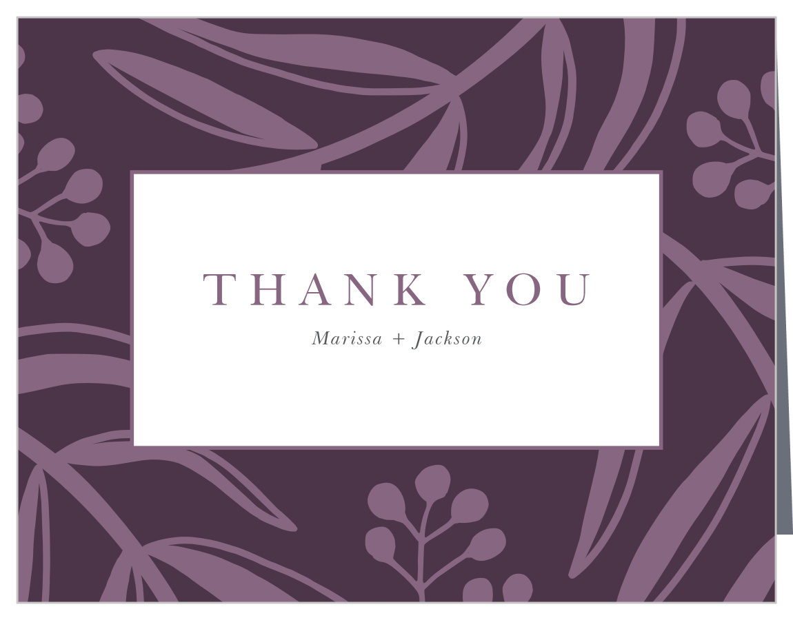Stamped Foliage Wedding Thank You Cards