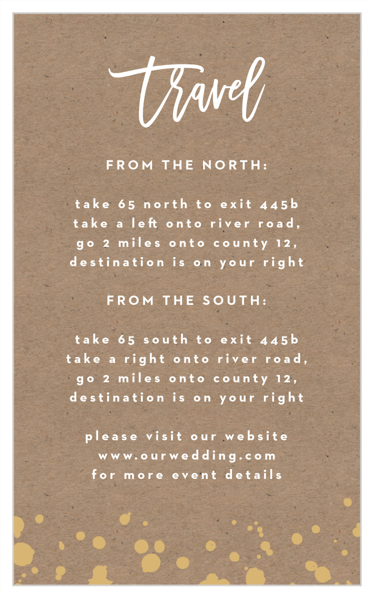 Classic Kraft Direction Cards