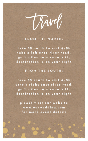 Classic Kraft Direction Cards