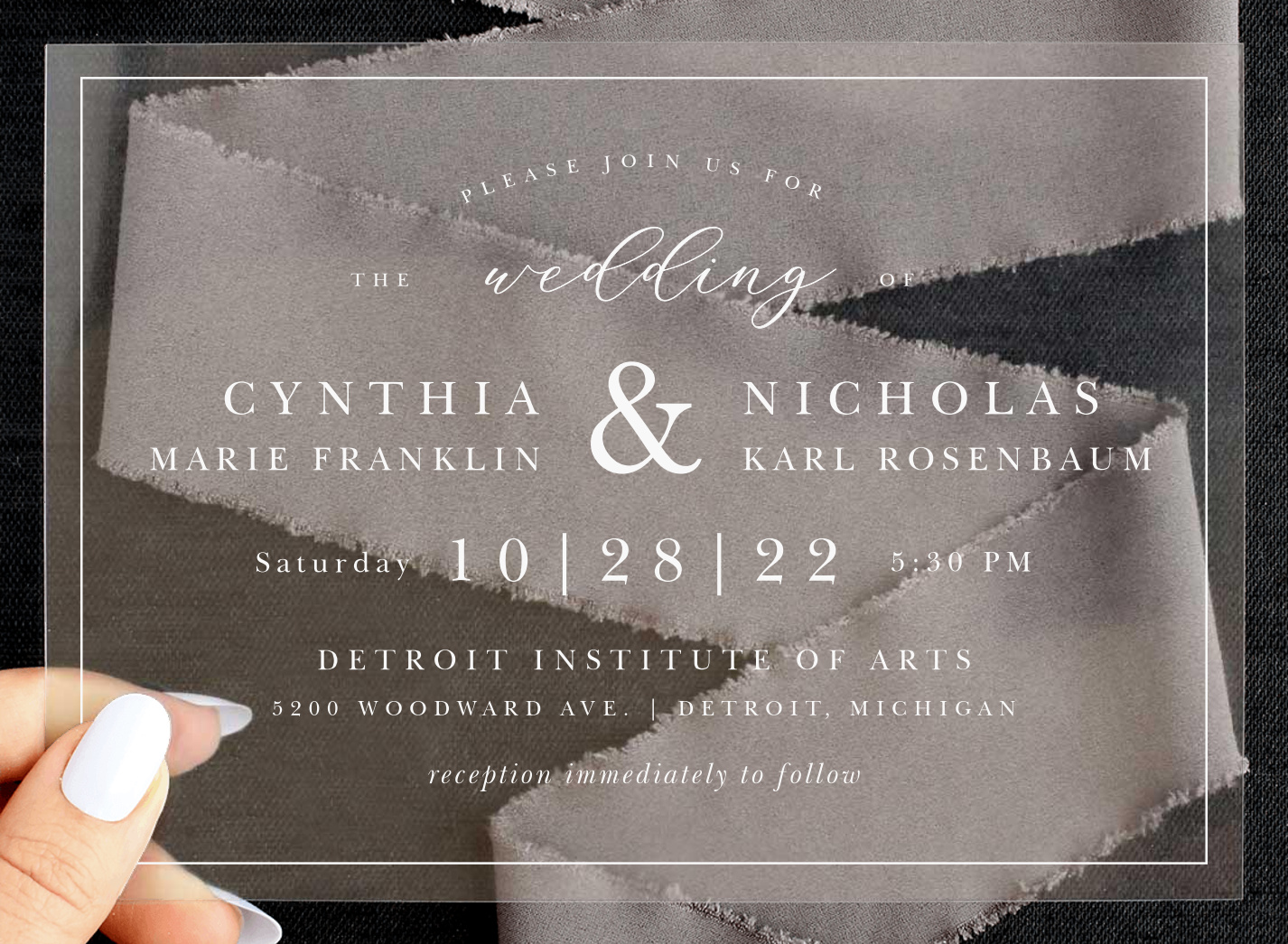 Delicate Devotion Clear Invitations