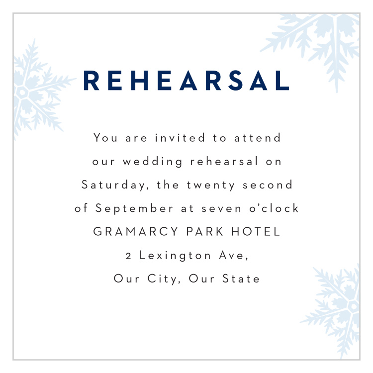 Stunning Snowflakes Rehearsal Cards
