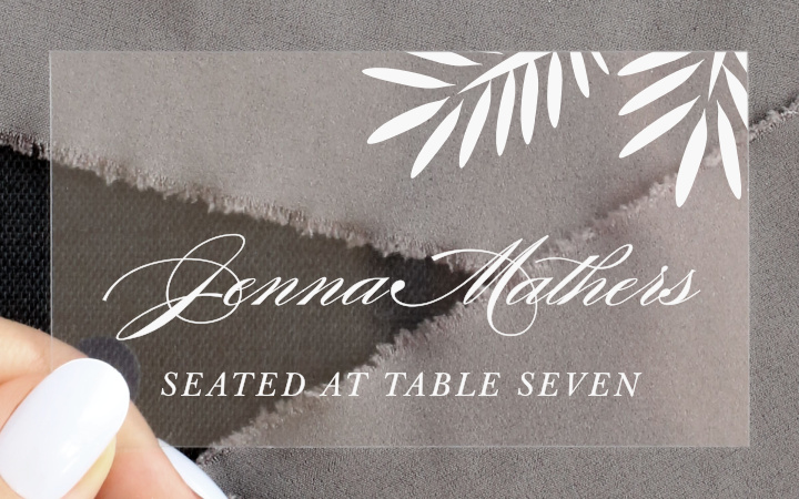 Frame of Fronds Clear Place Cards
