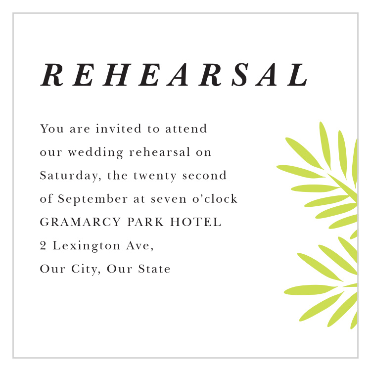 Frame of Fronds Rehearsal Cards