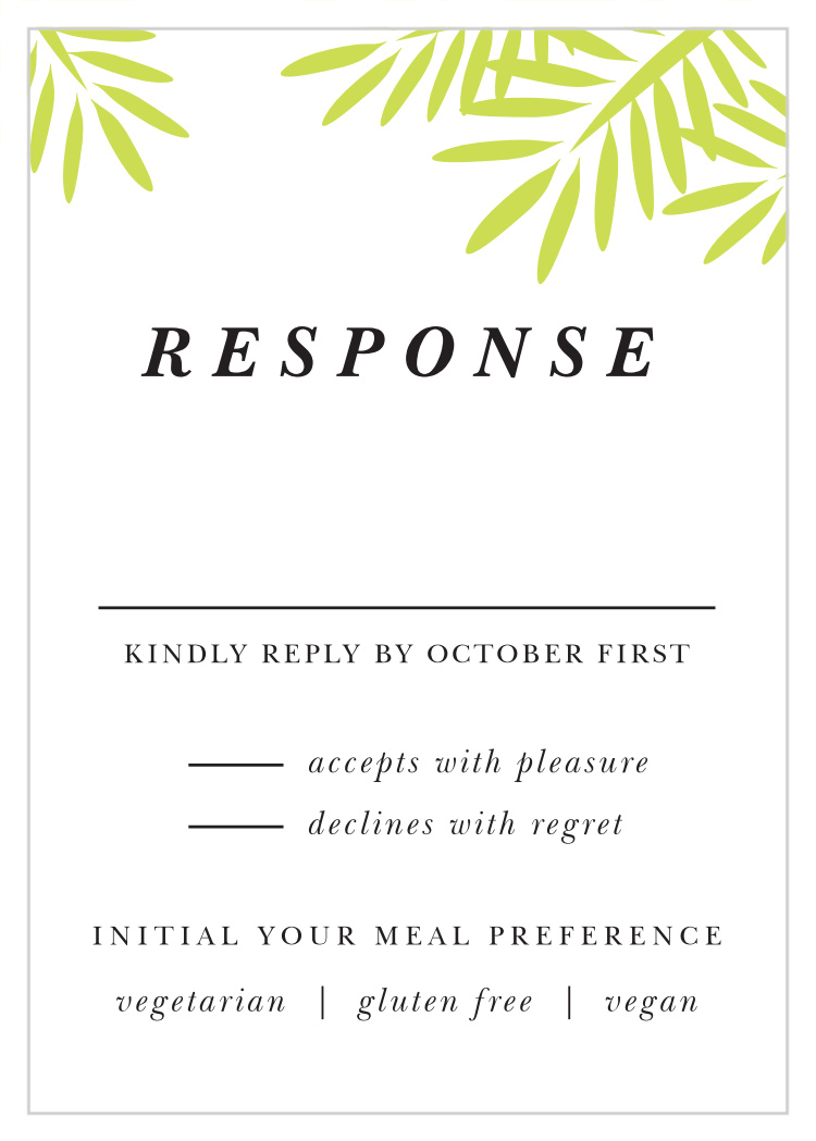 Frame of Fronds Response Cards