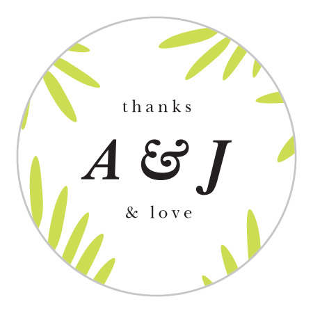 Frame of Fronds Wedding Stickers