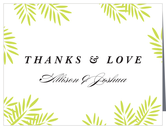 Frame of Fronds Wedding Thank You Cards