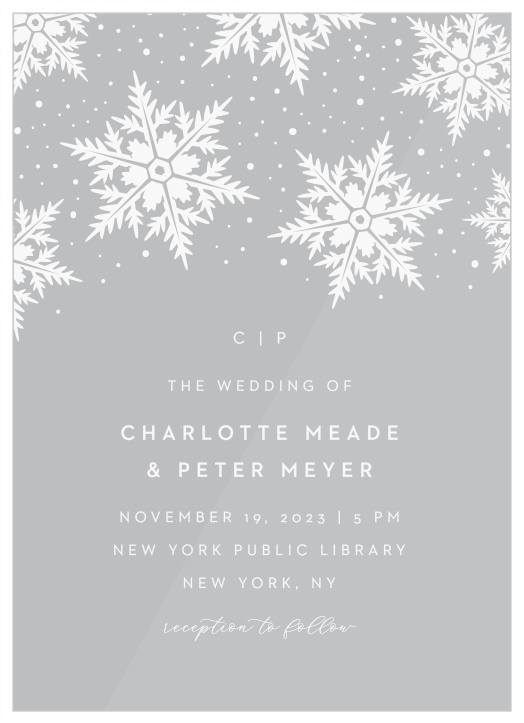 Stunning Snowflakes Clear Wedding Invitations