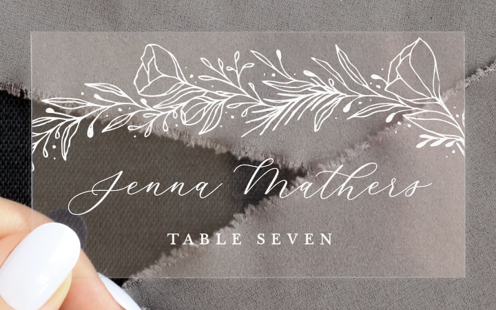 Tulip Wreath Clear Place Cards