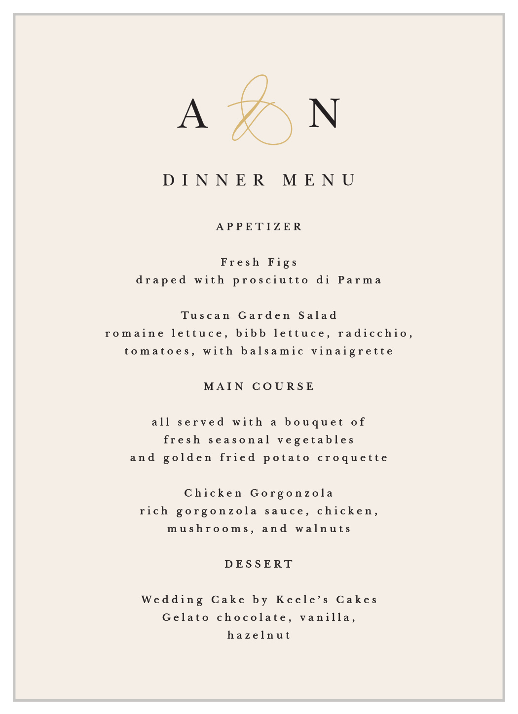 Modern Monogram Wedding Menus