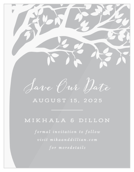 Be sure to stand out with our Rustic Tree Clear Save the Date Cards
