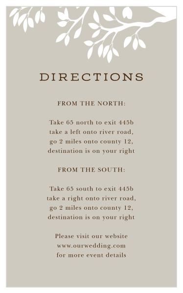 Rustic Tree Direction Cards