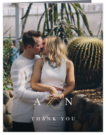 Modern Monogram Wedding Thank You Cards