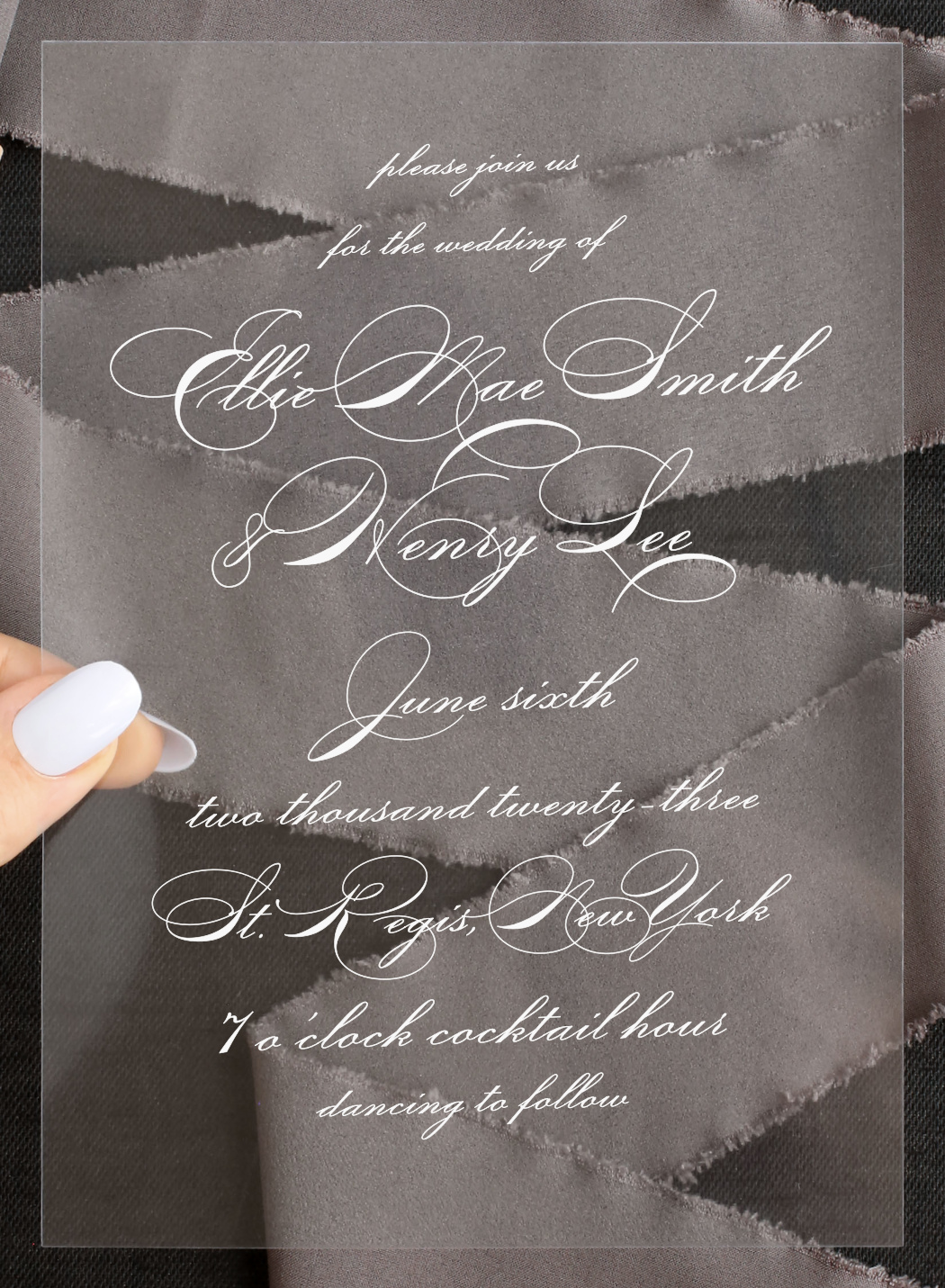All Script Clear Wedding Invitations