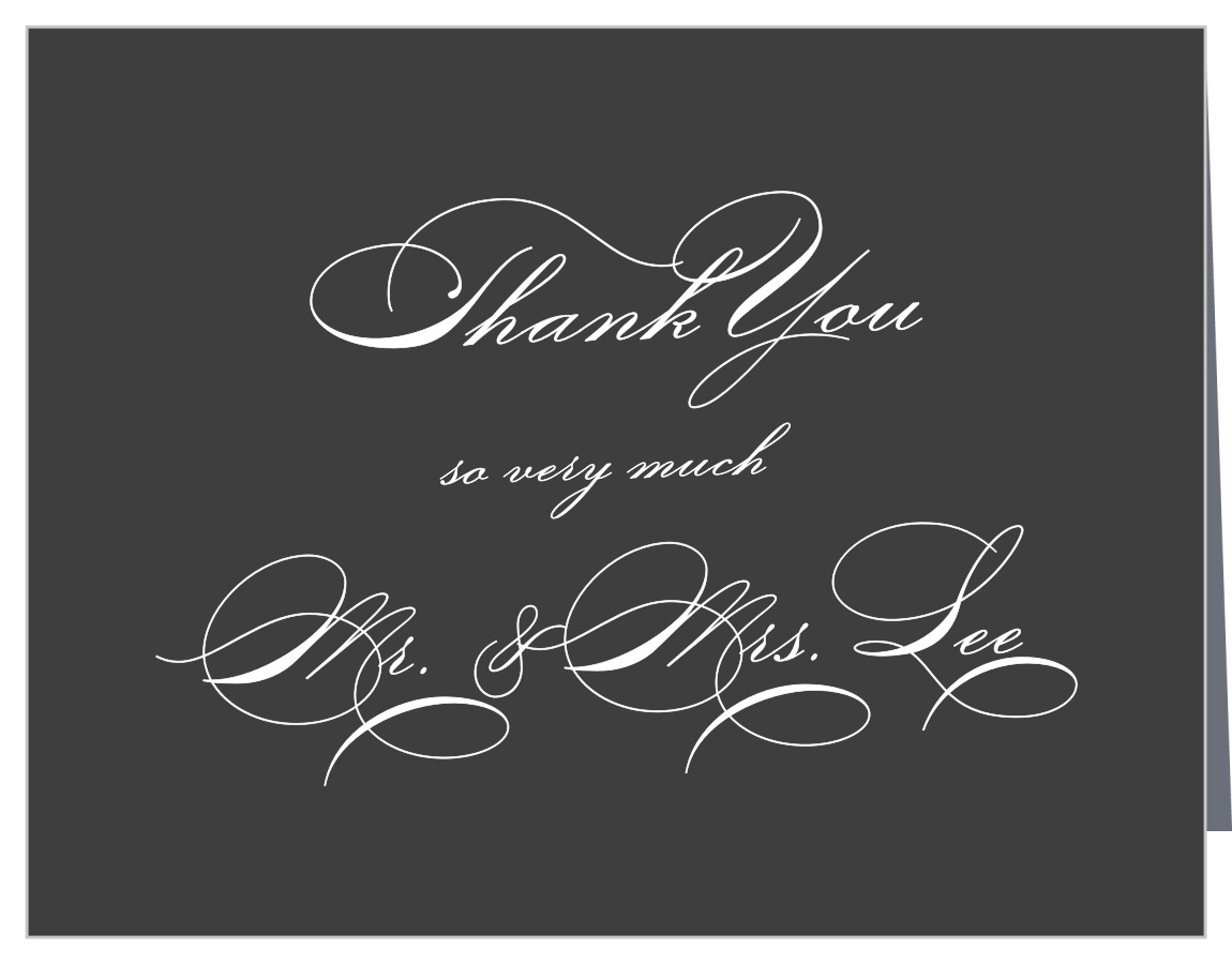 All Script Wedding Thank You Cards