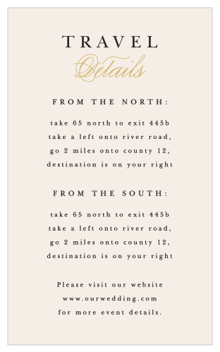 Modern Monogram Direction Cards