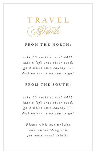 Elegant Damask Direction Cards