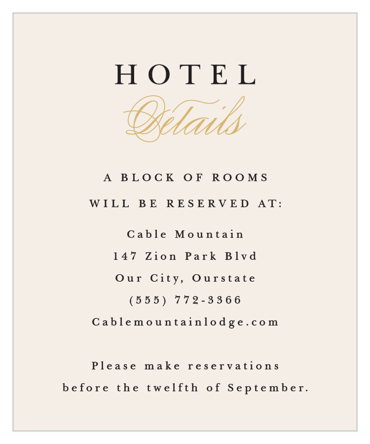 Modern Monogram Accommodation Cards