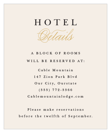 Modern Monogram Accommodation Cards
