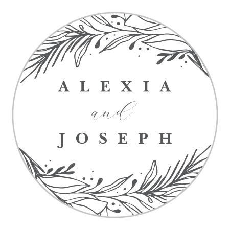 Tulip Wreath Wedding Stickers