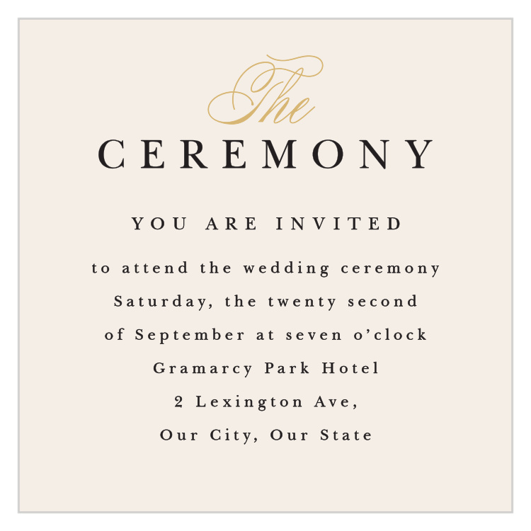 Modern Monogram Ceremony Cards