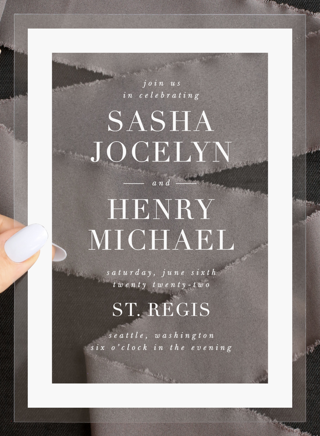 Bold Bordering Clear Wedding Invitations
