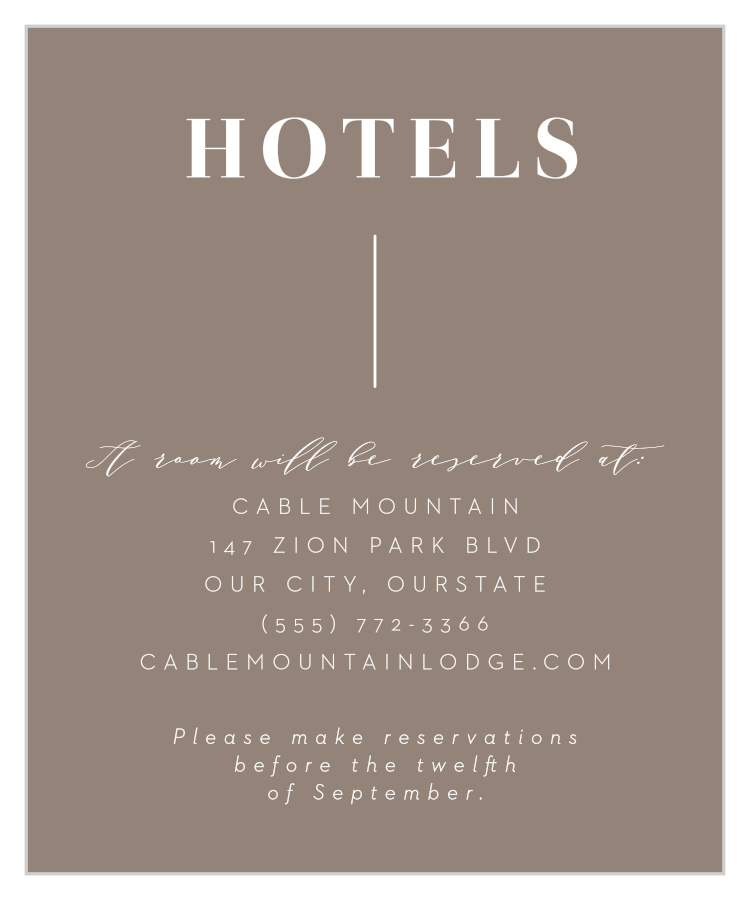 Lined Up Accommodation Cards