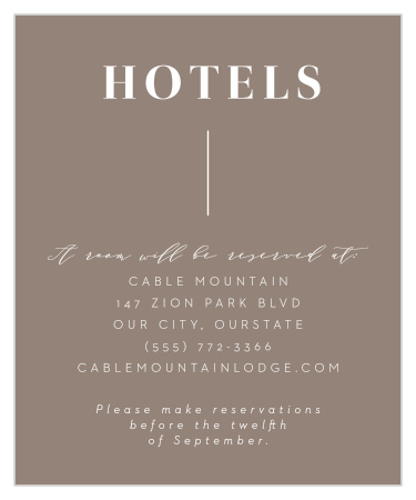 Lined Up Accommodation Cards
