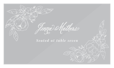 Fine Florals Clear Place Cards