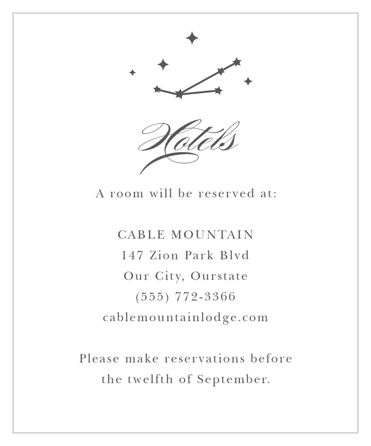 Classic Constellation Accommodation Cards