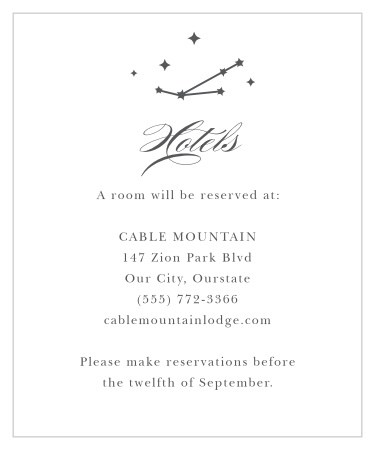 Classic Constellation Accommodation Cards