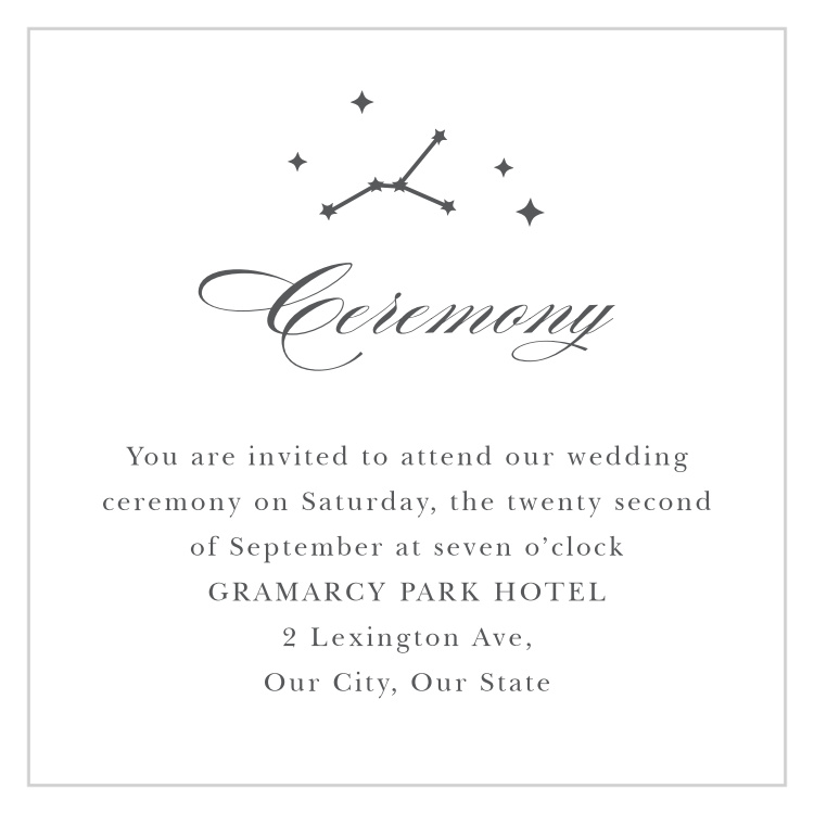 Classic Constellation Ceremony Cards