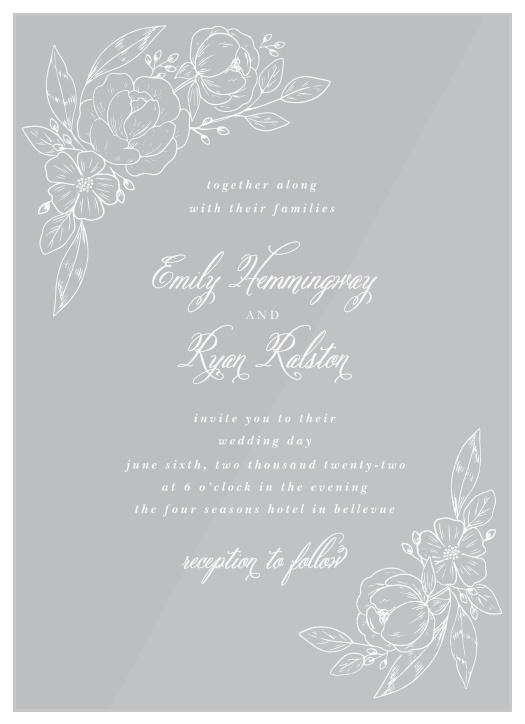 Our Fine Florals Clear Wedding Invitations are the perfect way to make a statement!