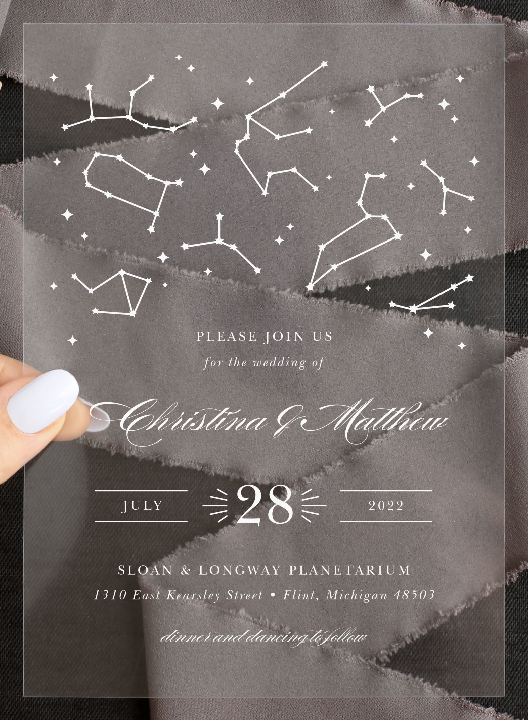 Classic Constellation Clear Wedding Invitations