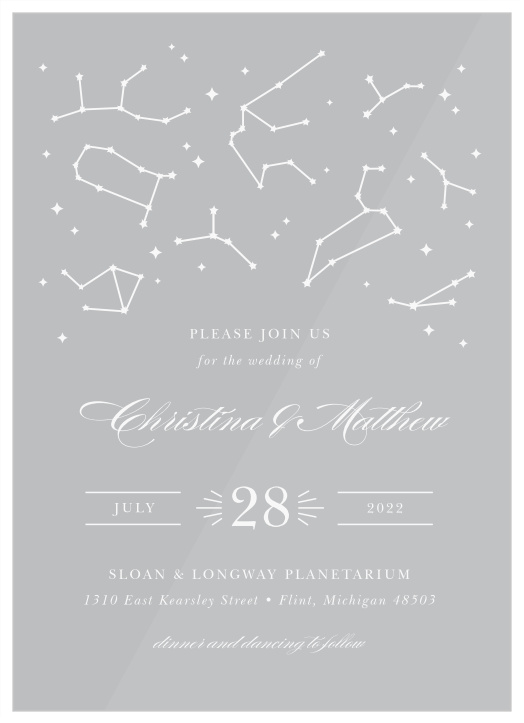 Our Classic Constellation Clear Wedding Invitations are the perfect way to surround yourself with your friends and family for your big day! 