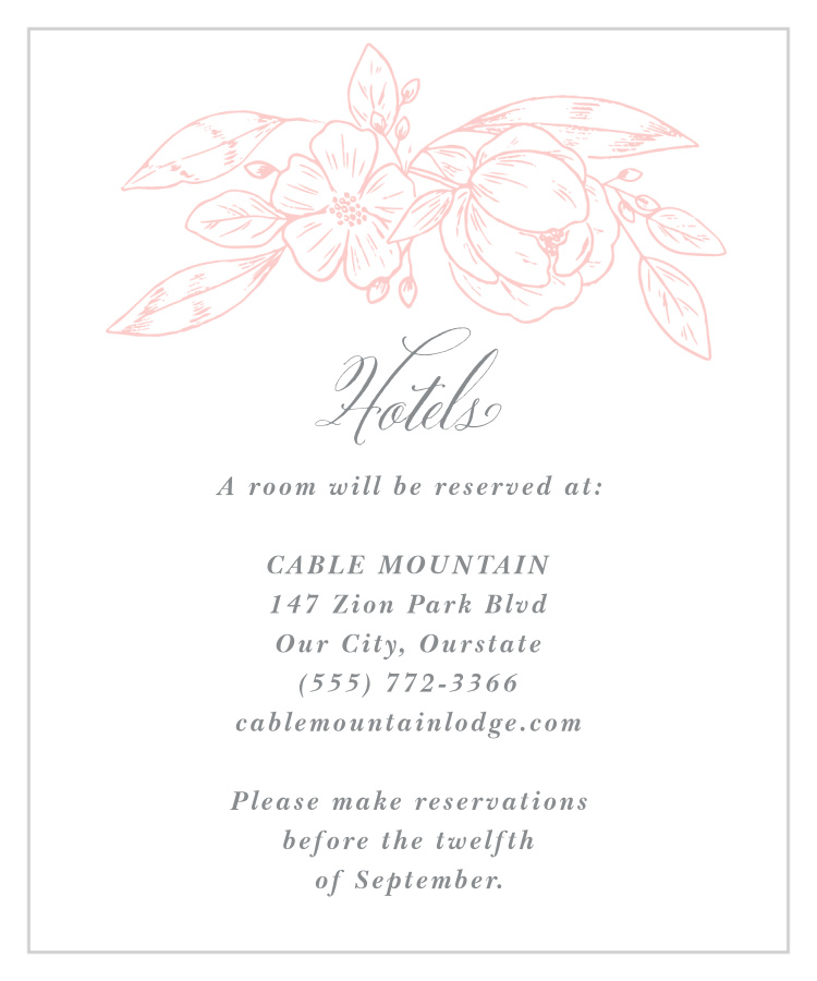 Fine Florals Accommodation Cards