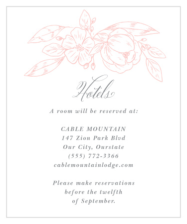 Fine Florals Accommodation Cards
